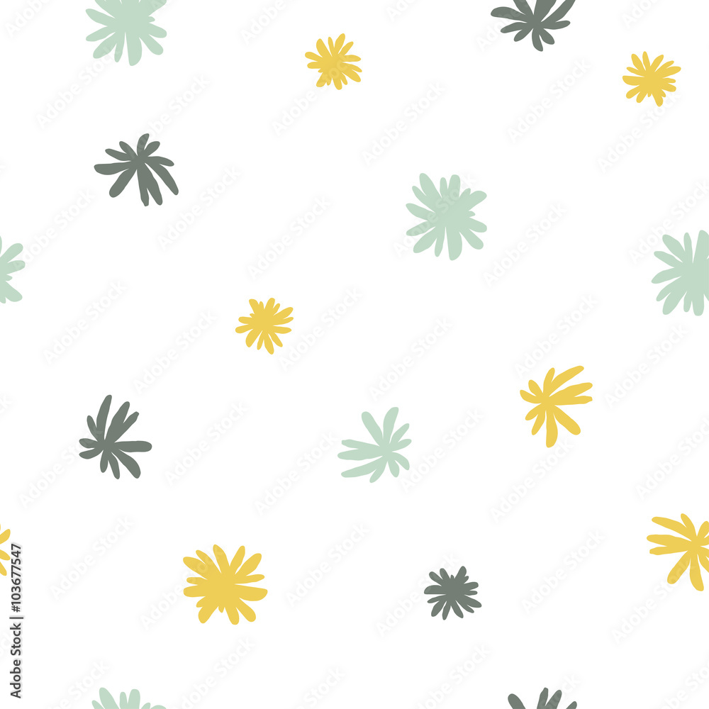 Vector seamless cute minimalistic flower pattern. Vector seamless cute minimalistic flower pattern.
