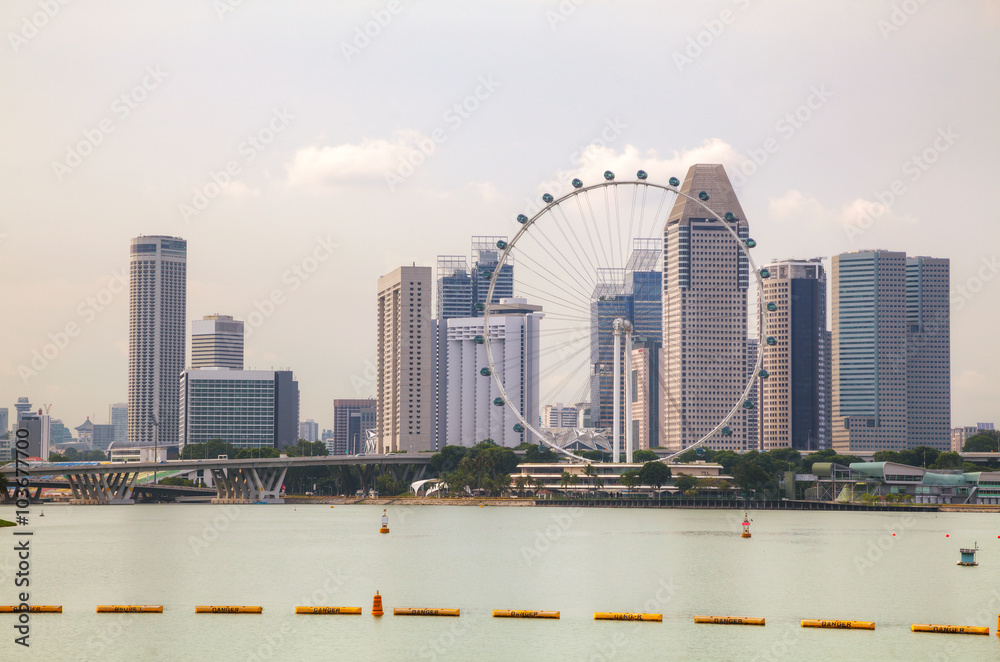 Downtown Singapore as seen from the Marina Bay