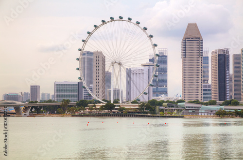 Obraz na płótnie Downtown Singapore as seen from the Marina Bay w salonie