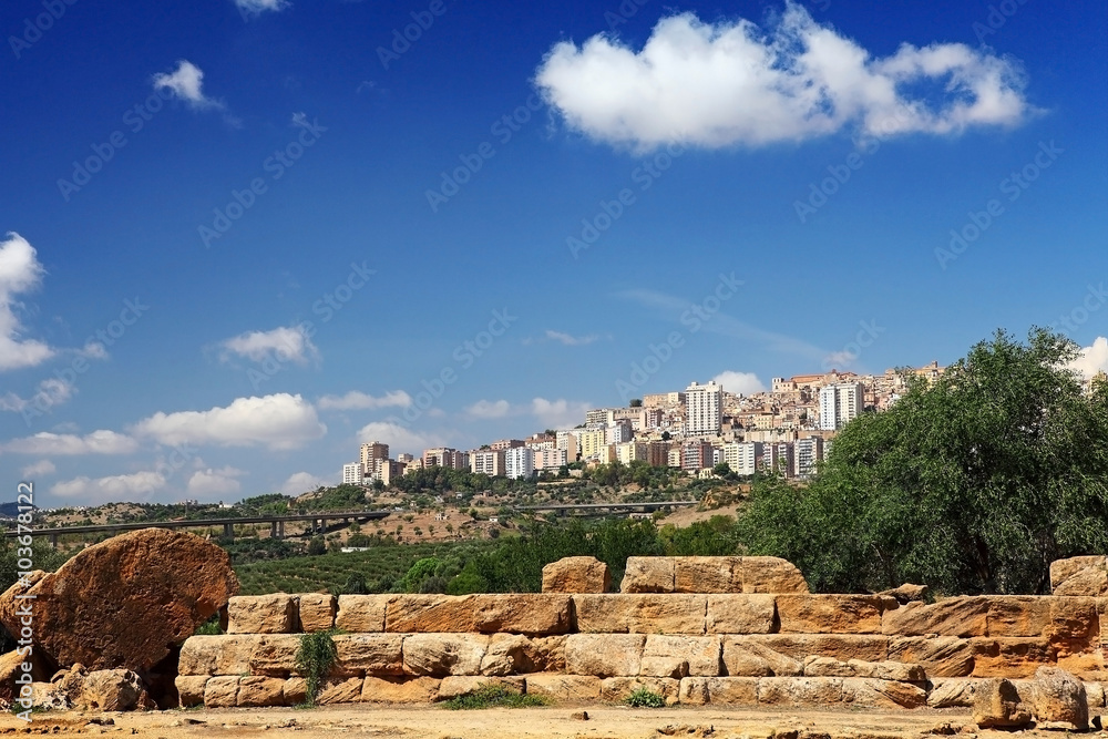Agrigento city panorama