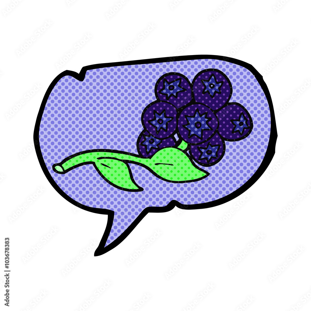 comic book speech bubble cartoon blueberries