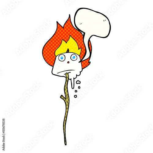 comic book speech bubble cartoon toasted marshmallow