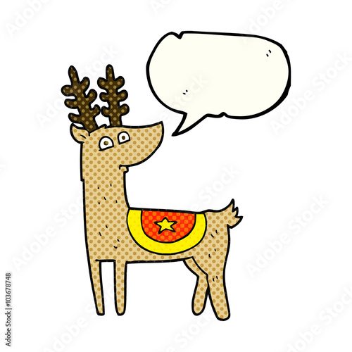 comic book speech bubble cartoon reindeer