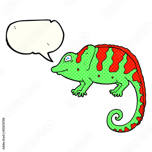 comic book speech bubble cartoon chameleon © lineartestpilot