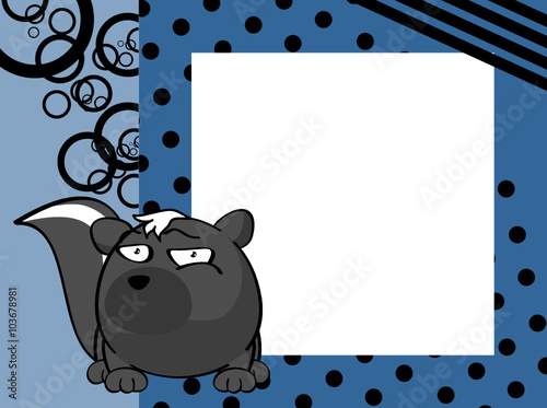 cute skunk ball cartoon frame cartoon background in vector format