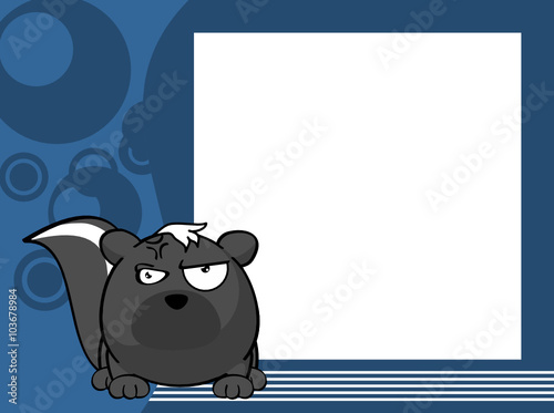 cute skunk ball cartoon frame cartoon background in vector format