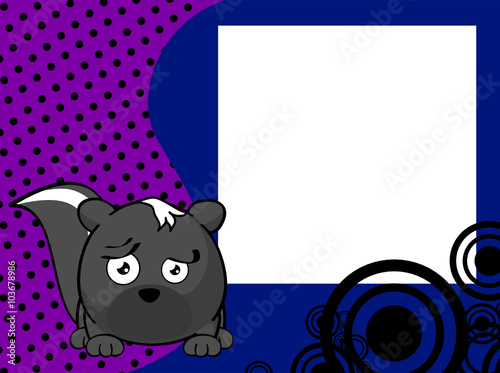 cute skunk ball cartoon frame cartoon background in vector format
