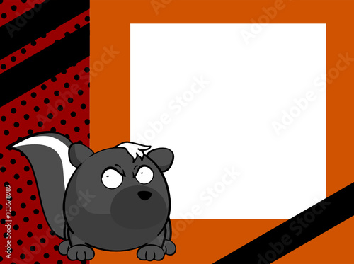 cute skunk ball cartoon frame cartoon background in vector format