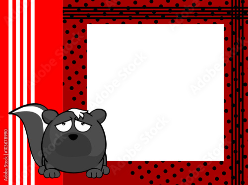cute skunk ball cartoon frame cartoon background in vector format