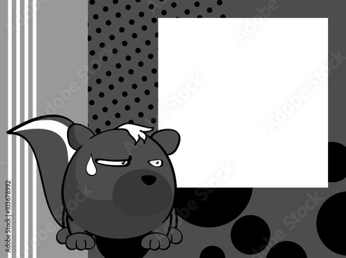 cute skunk ball cartoon frame cartoon background in vector format