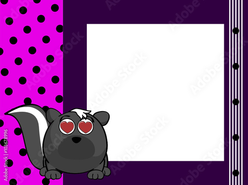 cute skunk ball cartoon frame cartoon background in vector format
