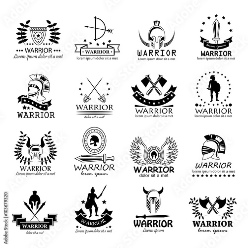 Warrior Icons Set - Vector Illustration