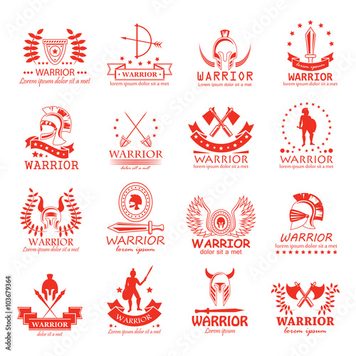 Warrior Icons Set - Vector Illustration