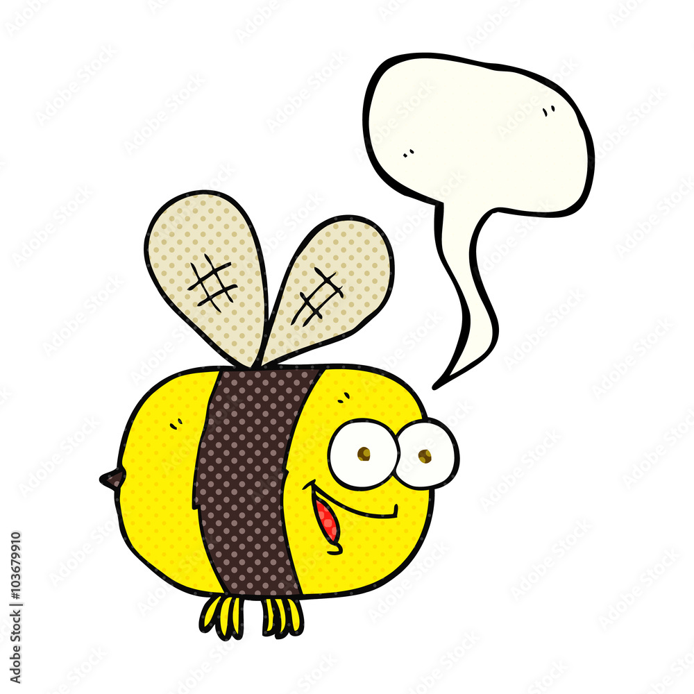 comic book speech bubble cartoon bee