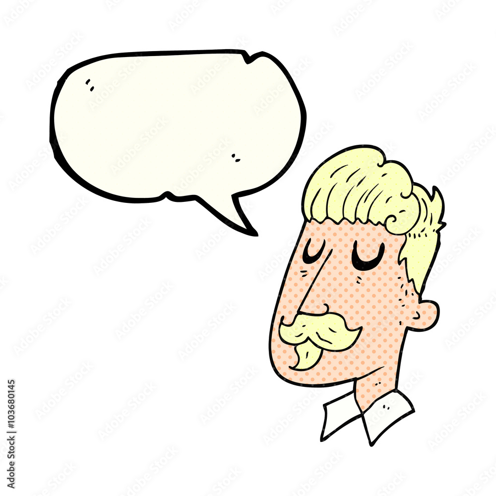 comic book speech bubble cartoon man with mustache comic book speech bubble cartoon man with mustache