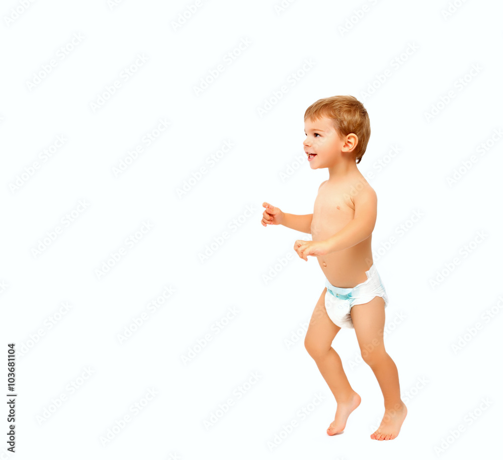 Cute Baby Boy Wearing Diapers Sitting Stock Photo 82605010, 55% OFF