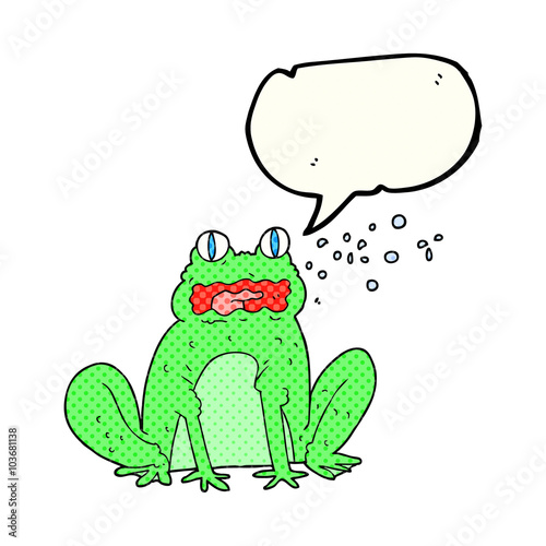 comic book speech bubble cartoon burping frog