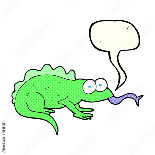 comic book speech bubble cartoon lizard