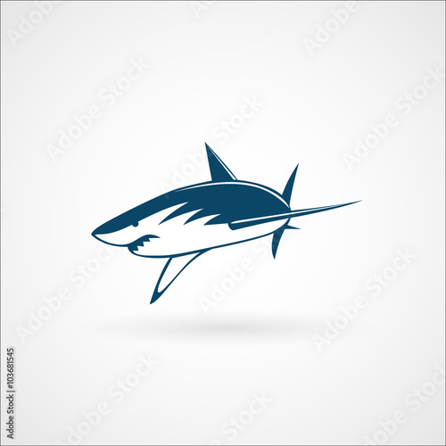 shark attack logo sign on white background vector illustration