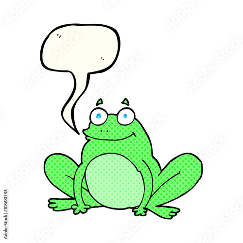 comic book speech bubble cartoon happy frog