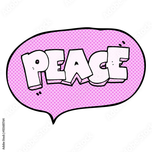 comic book speech bubble cartoon word peace