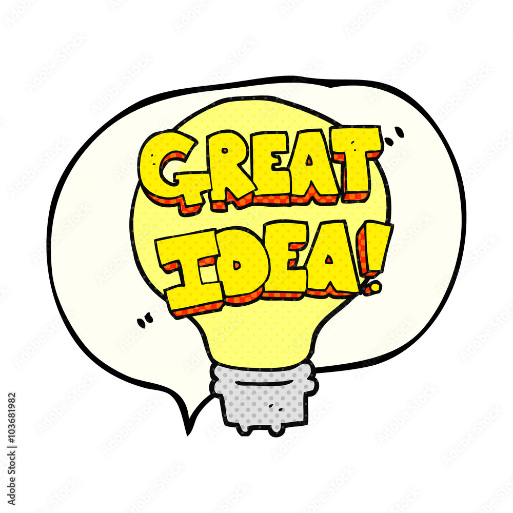 comic book speech bubble cartoon great idea light bulb symbol comic book speech bubble cartoon great idea light bulb symbol