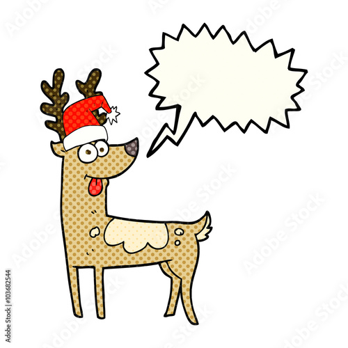 comic book speech bubble cartoon crazy reindeer