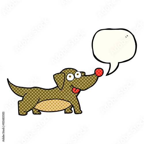 comic book speech bubble cartoon happy little dog