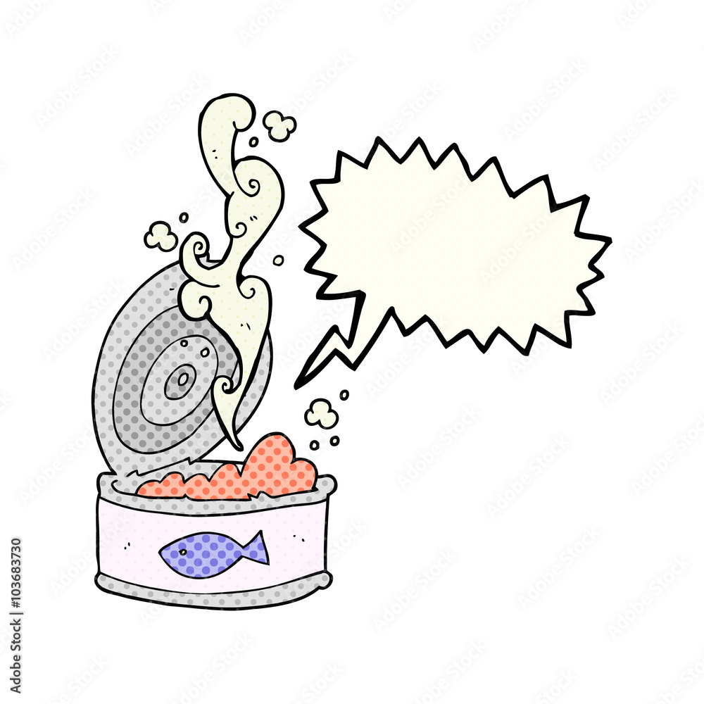 Fototapeta premium comic book speech bubble cartoon can of tuna