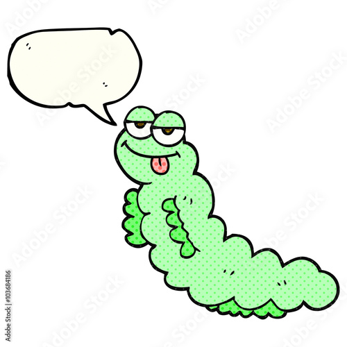 comic book speech bubble cartoon caterpillar