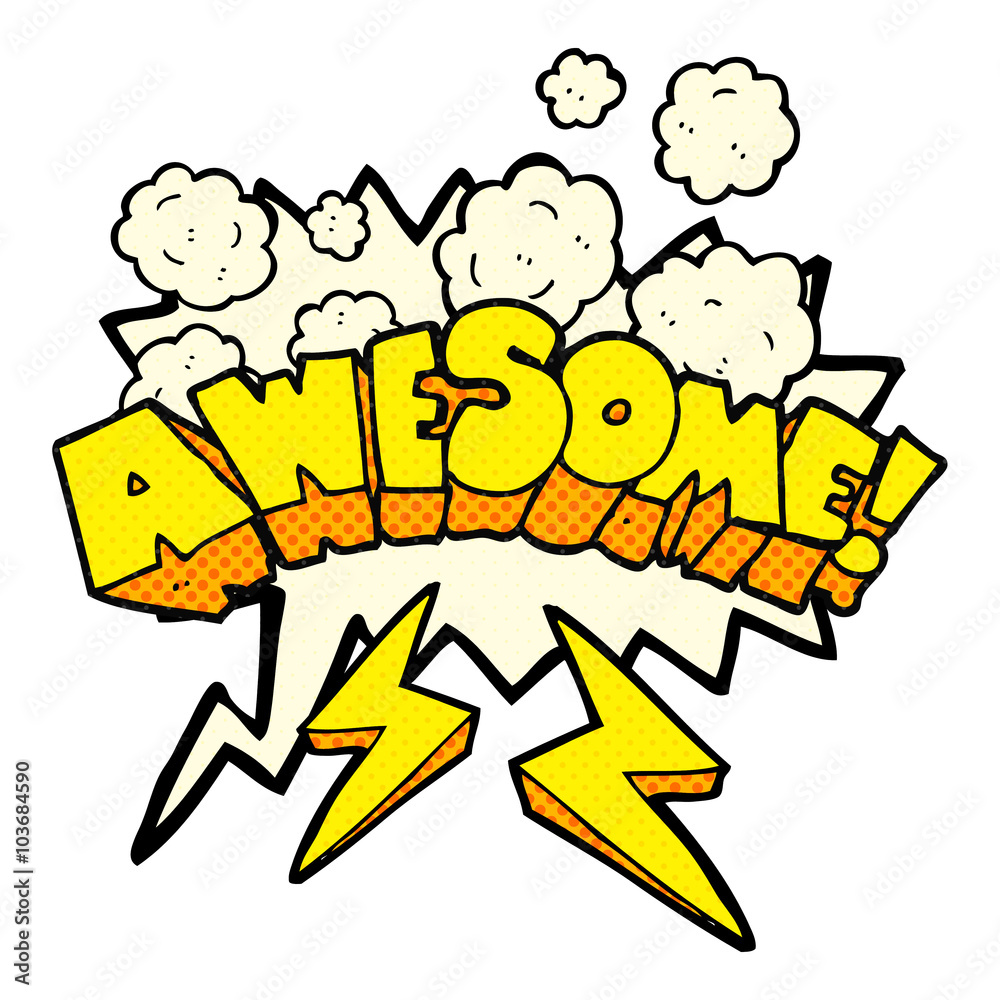 comic book speech bubble cartoon word awesome comic book speech bubble cartoon word awesome