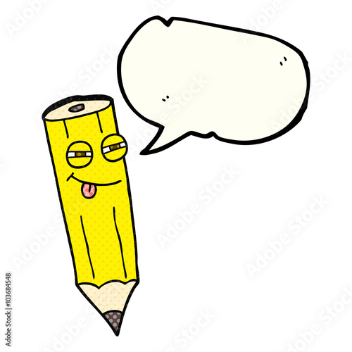 sly comic book speech bubble cartoon pencil