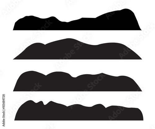 Mountain Silhouettes on white background