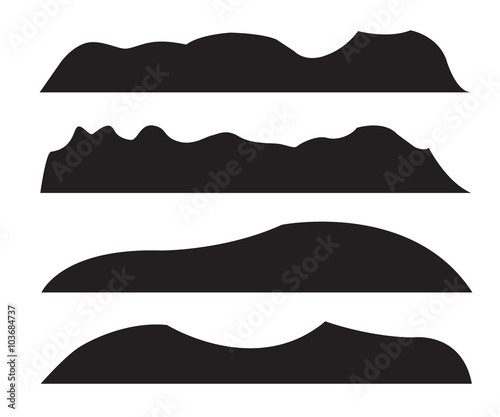 Mountain Silhouettes on white background
