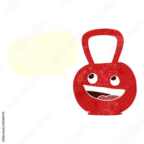 retro speech bubble cartoon kettle bell