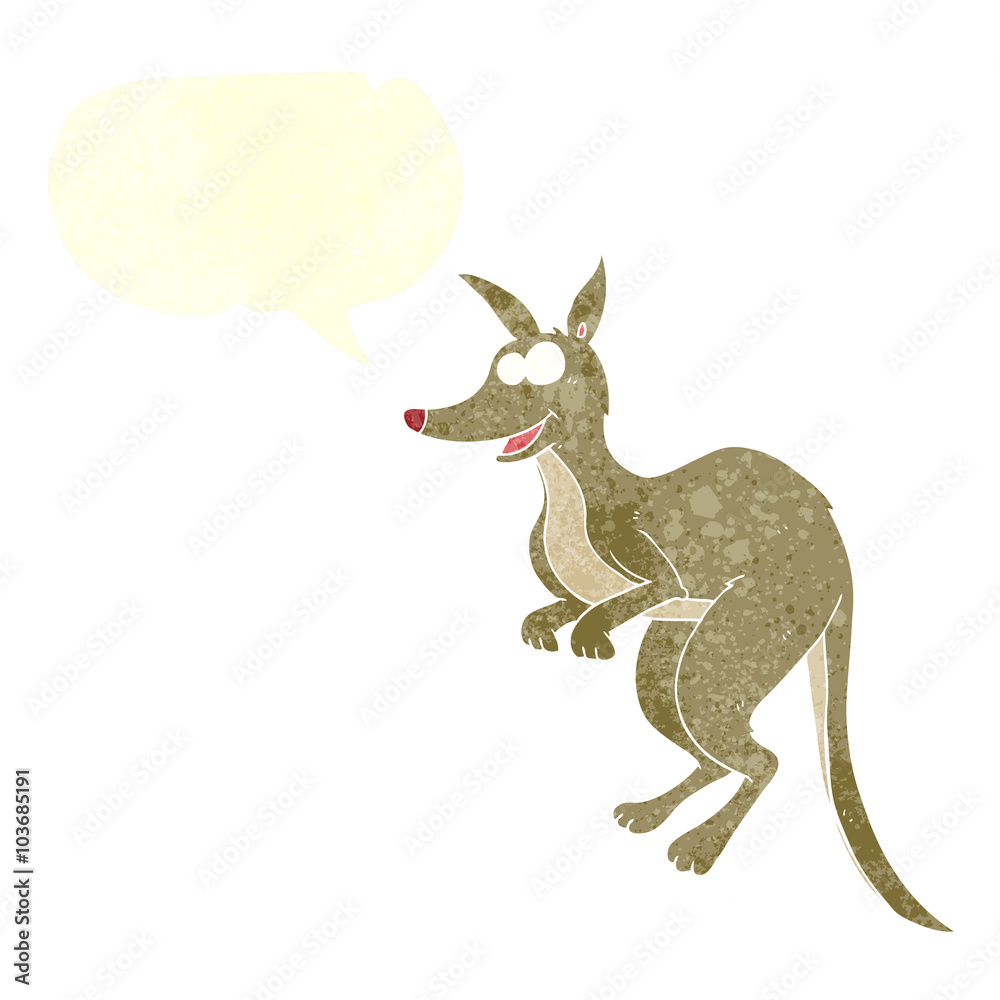 Fototapeta premium retro speech bubble cartoon kangaroo