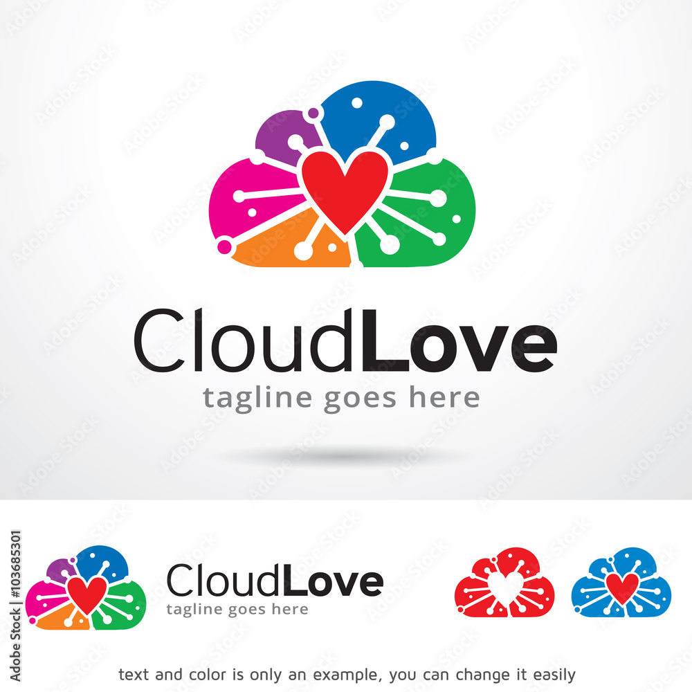 Cloud Love Logo Template Design Vector