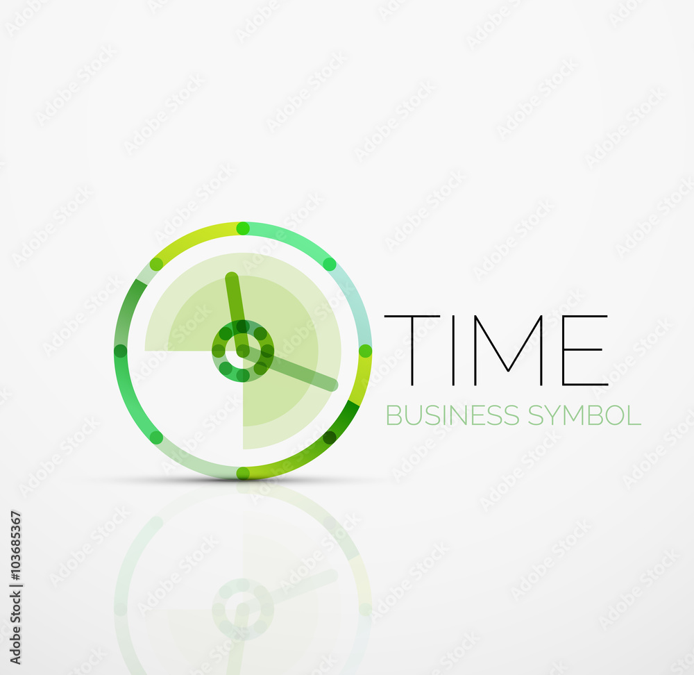 Vector abstract logo idea, time concept or clock business icon. Creative logotype design template Vector abstract logo idea, time concept or clock business icon. Creative logotype design template