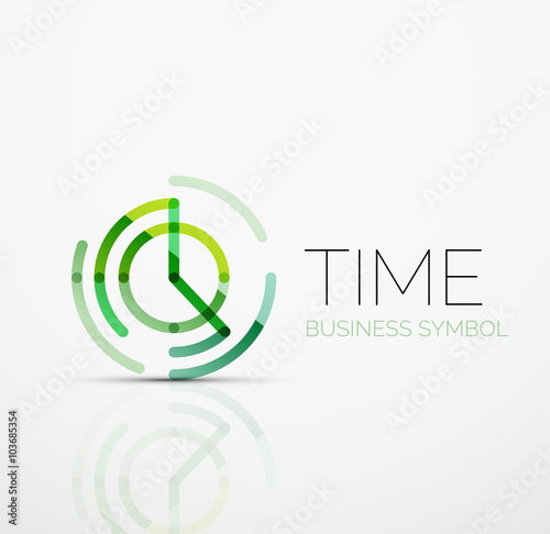Vector abstract logo idea, time concept or clock business icon. Creative logotype design template