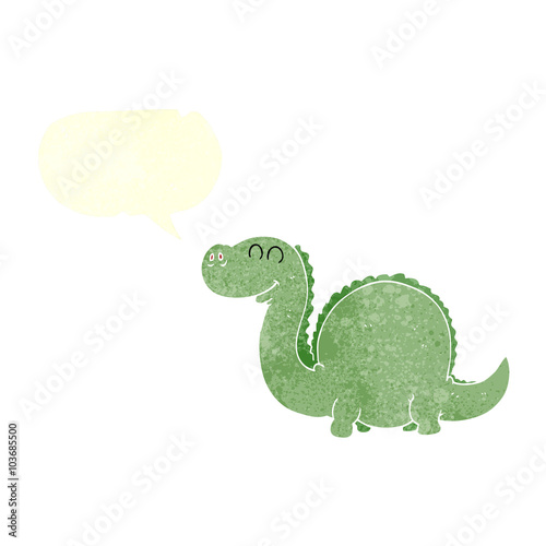 retro speech bubble cartoon dinosaur