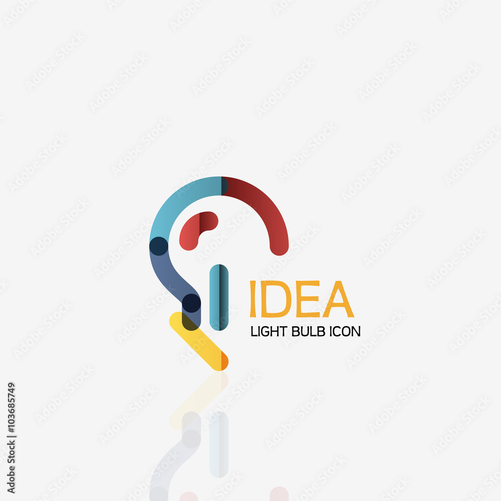 Logo, vector light bulb abstract linear geometric business icon. Idea concept Logo, vector light bulb abstract linear geometric business icon. Idea concept