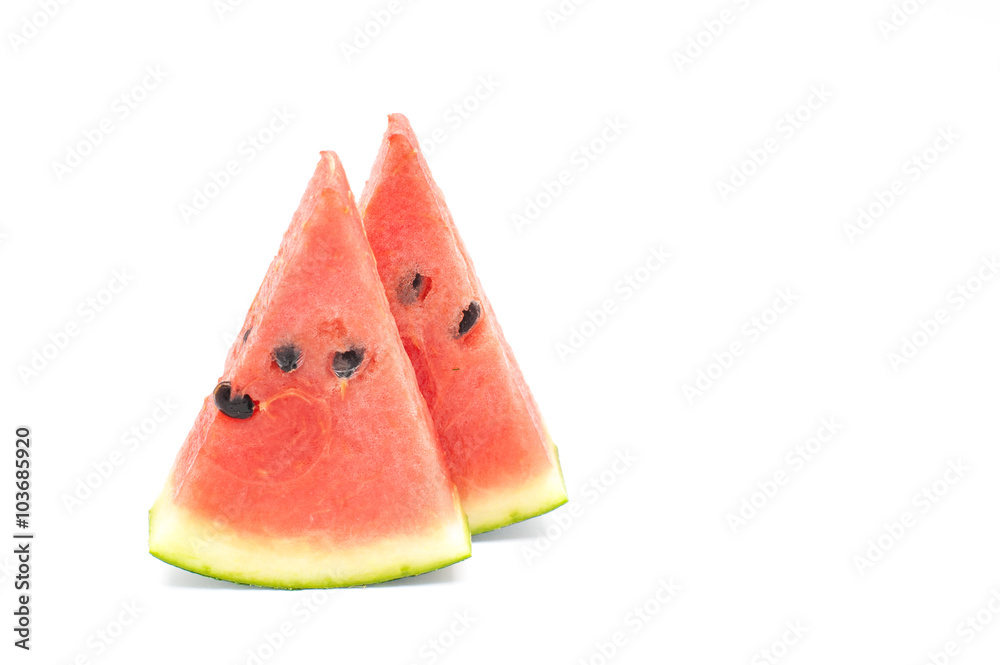 Slice of watermelon on white background Slice of watermelon on white background