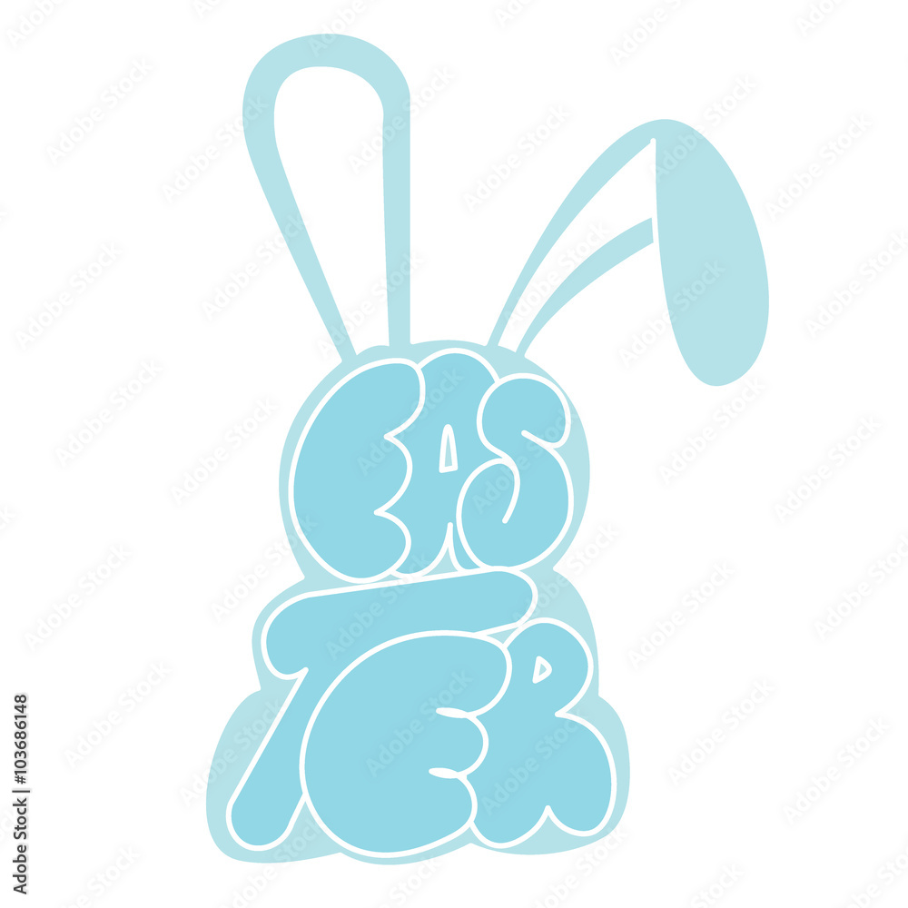 Vector - Happy Easter Rabbit Bunny on Background Vector - Happy Easter Rabbit Bunny on Background