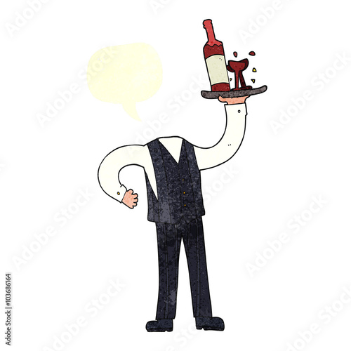 retro speech bubble cartoon headless waiter (add own photos)