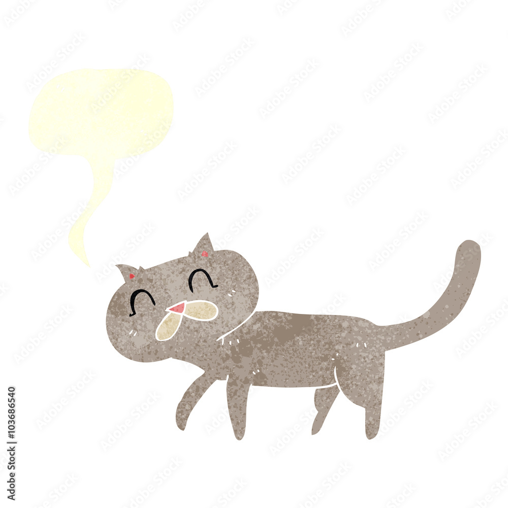 Obraz premium retro speech bubble cartoon cat