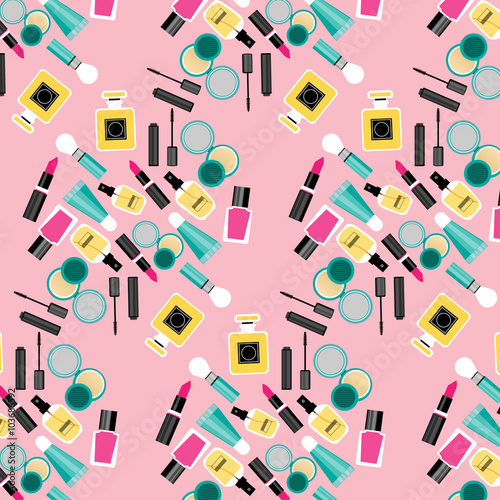 Abstract background with make up tools.