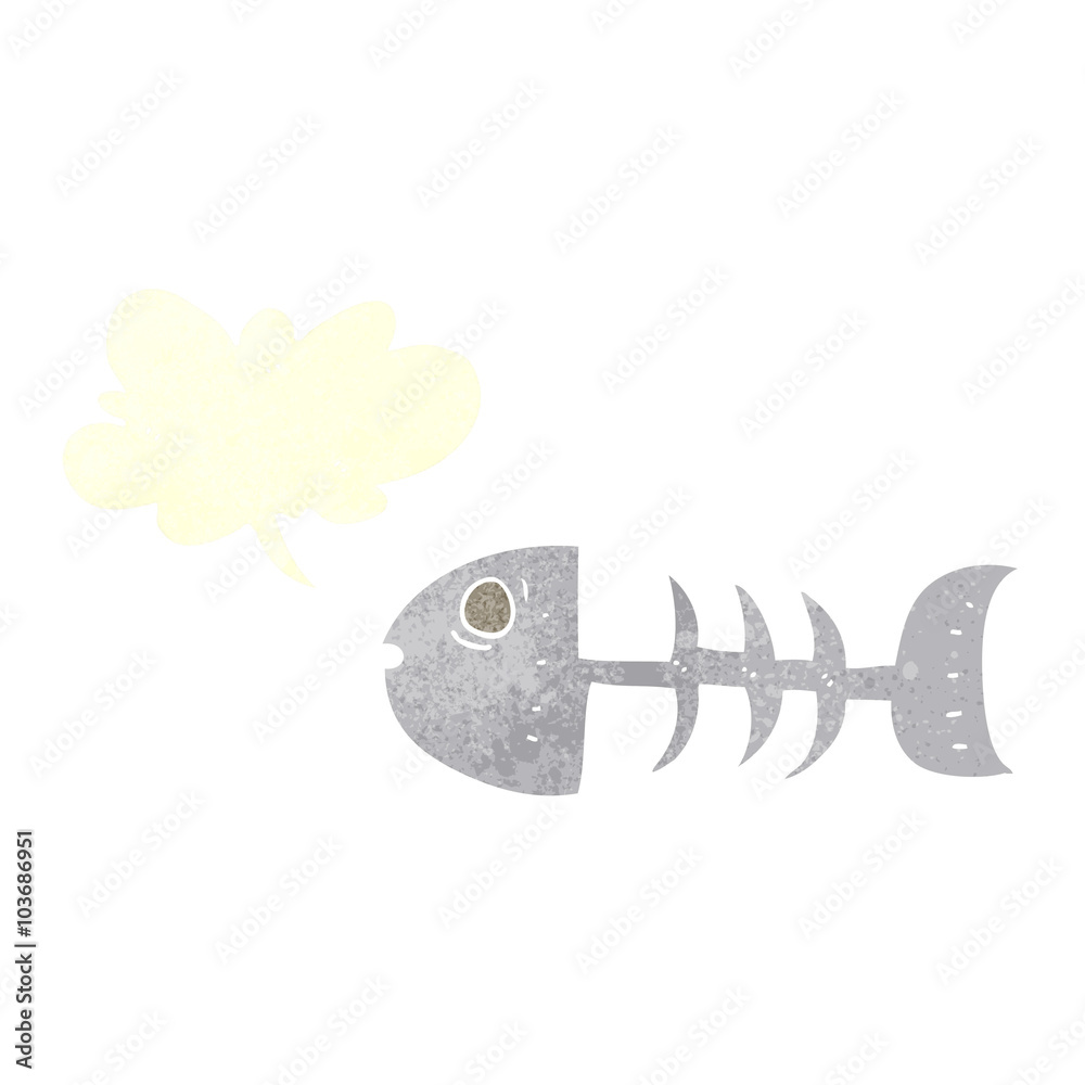 retro speech bubble cartoon fish bones retro speech bubble cartoon fish bones