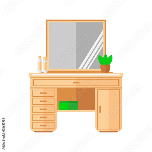 Dressing table isolated on white background