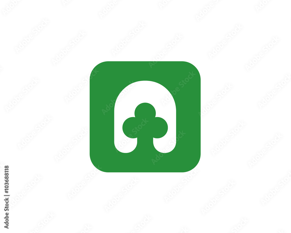 letter a clover negative space on rounded square letter a clover negative space on rounded square