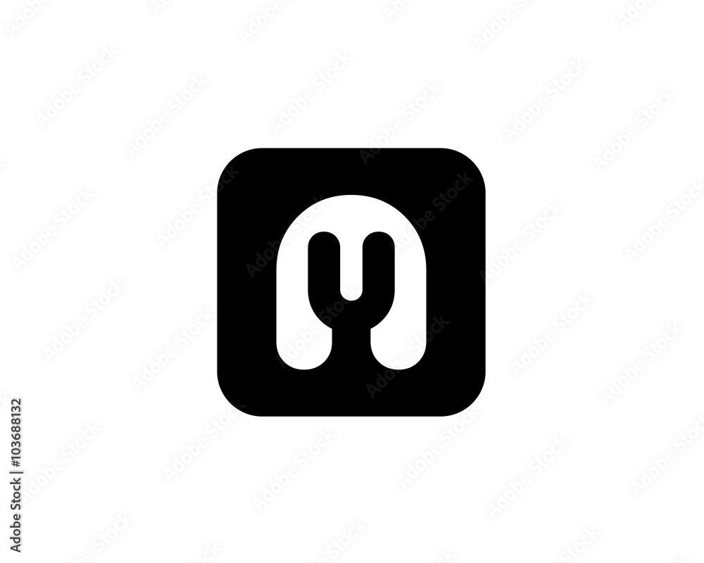 letter a u negative space on rounded square letter a u negative space on rounded square